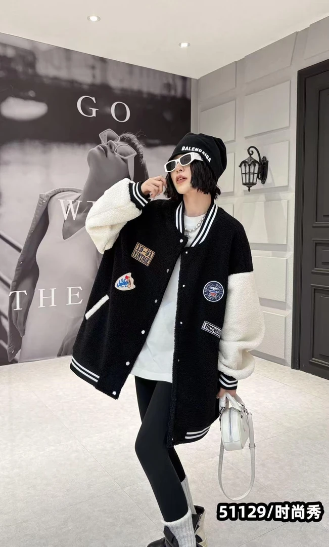 无运险【JIAXUPANG】拼色棒球服外套