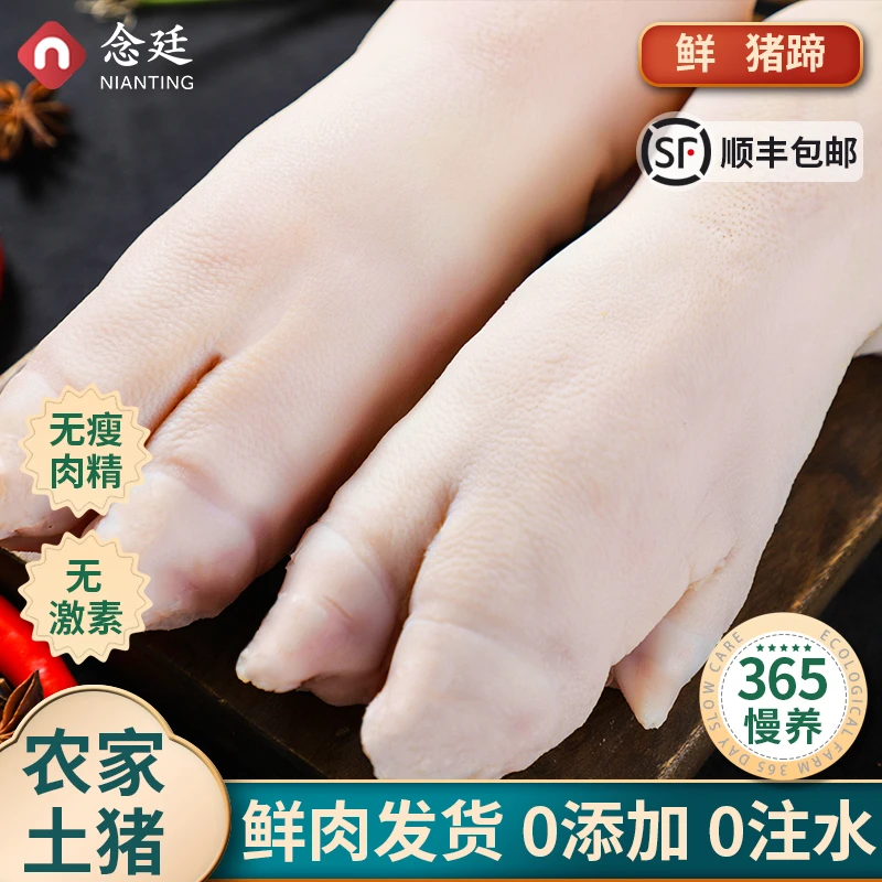 念廷新鲜白猪生猪蹄生态无抗猪手猪脚猪蹄子冷鲜现杀猪脚手