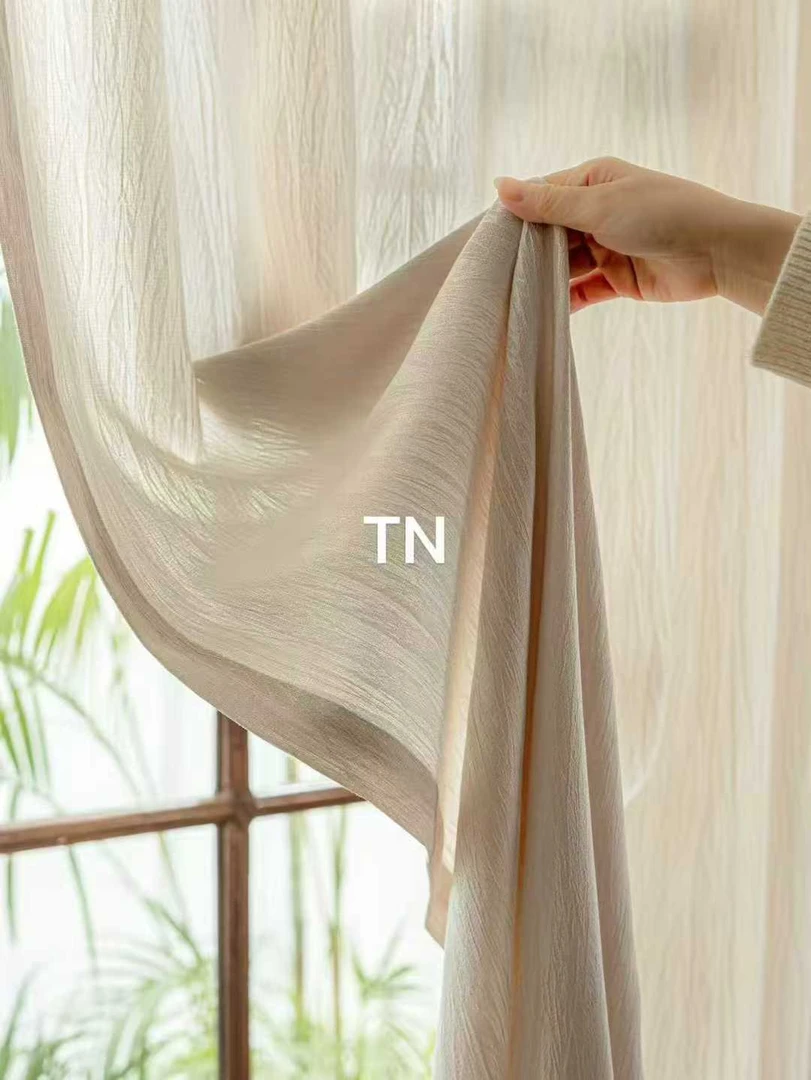 网红款 亦布亦纱透光不透人纱帘