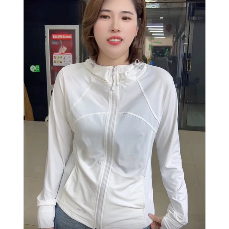 2025夏季新款时尚连帽防晒衣女长袖宽松显瘦百搭休闲薄款开衫外套