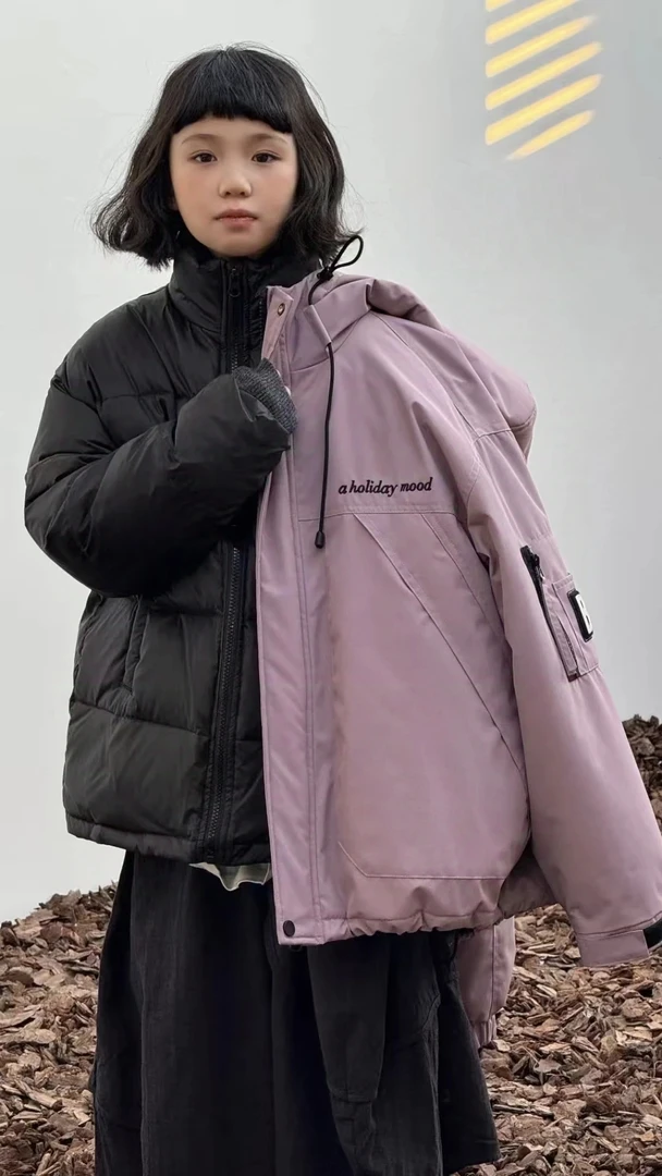 三合一夹棉羽绒内胆可脱卸冲锋衣冬中大童童装冲锋衣男童女童