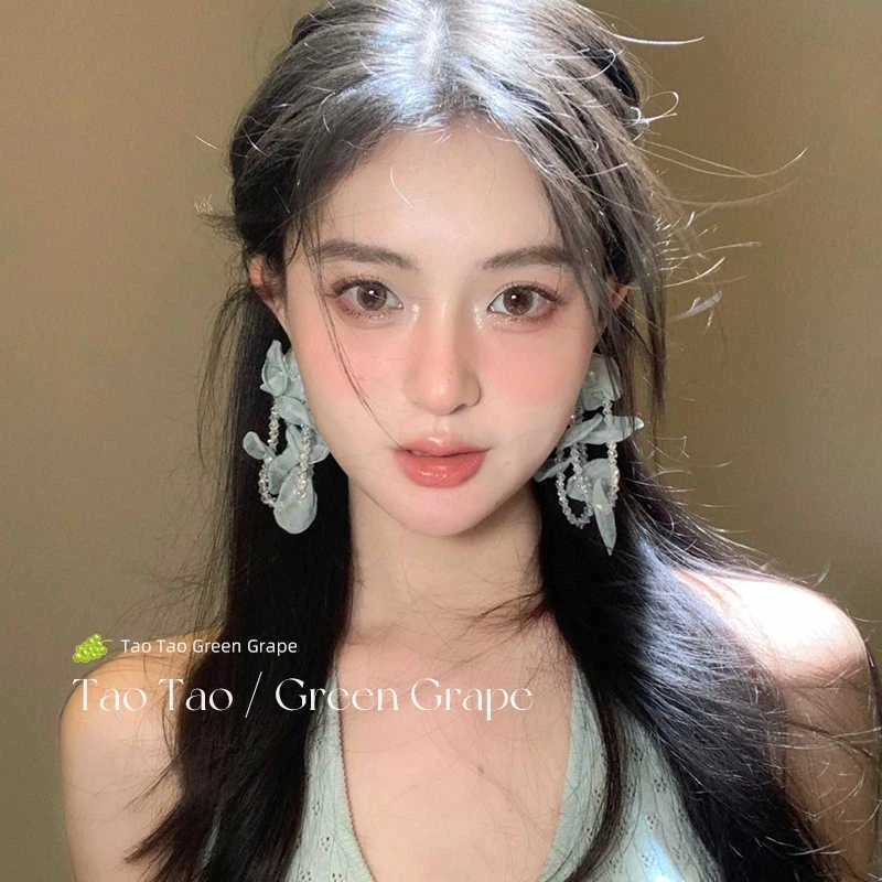 非金属布艺耳饰 超仙夏日花朵流苏耳钉彩色海边度假风耳环耳饰