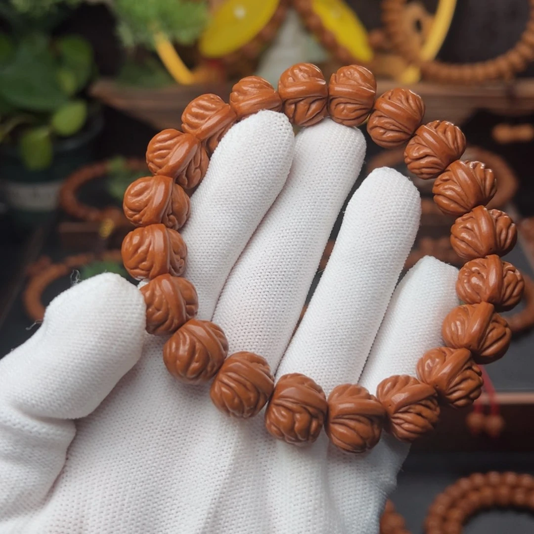 吊坠桃核孩*爸1.5双脊龙手串