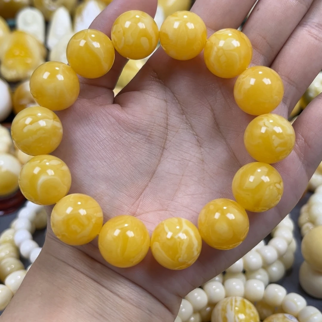 琥珀未镶嵌手串同料圆珠手串16.1mm
