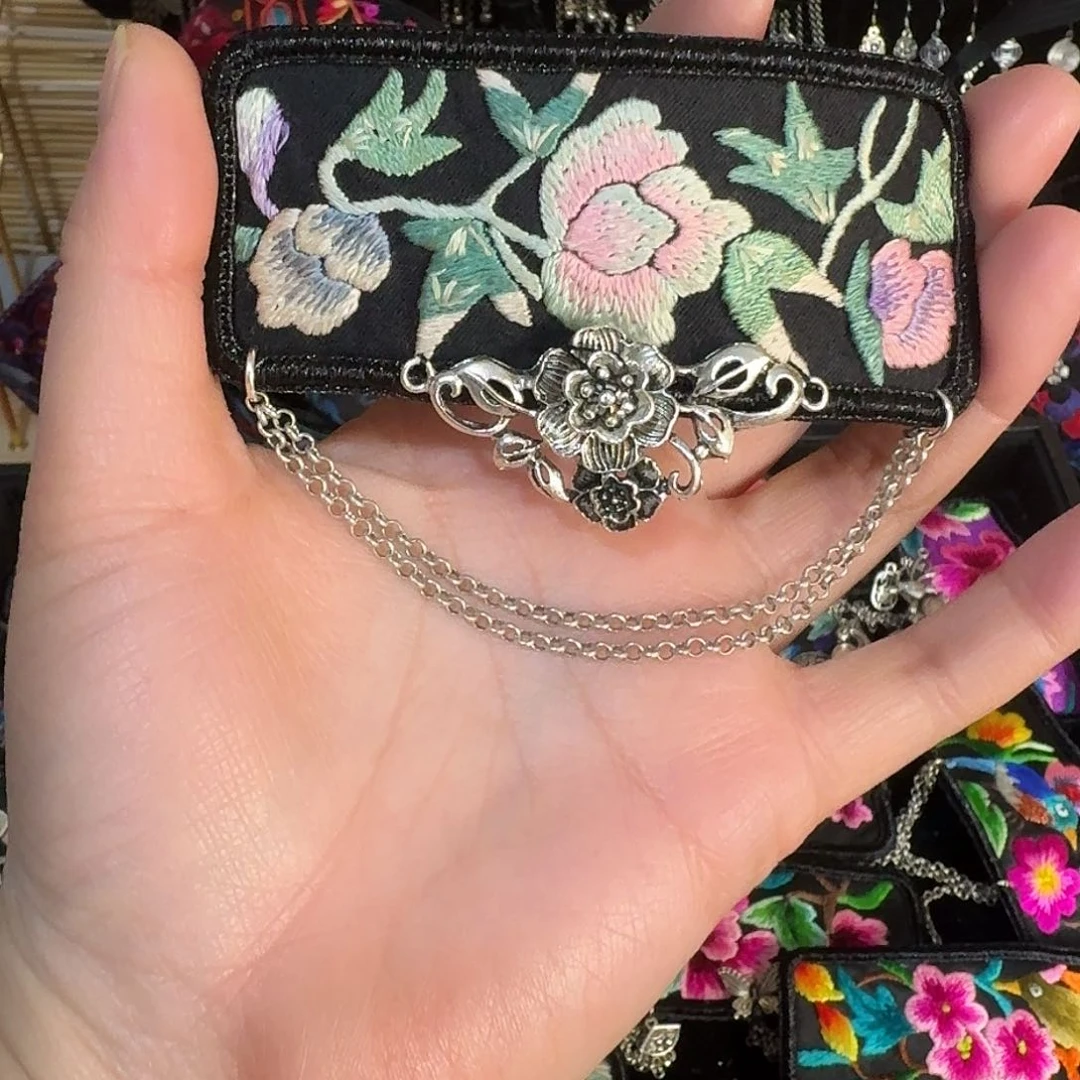 刺绣民族风刺绣老绣发夹