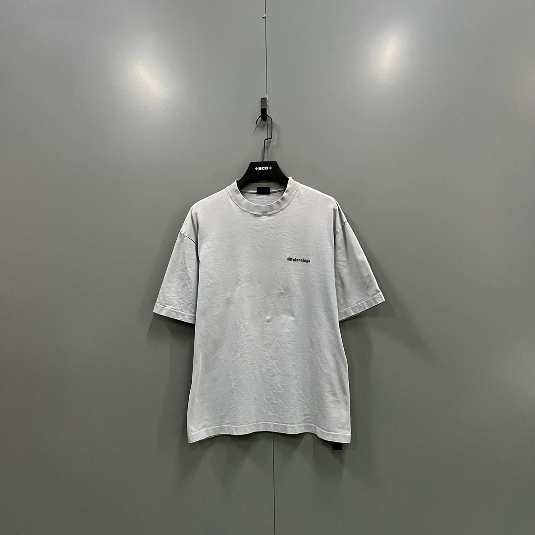 95新 Balenciaga/巴黎世家 j2/灰色小logo刺绣短袖 S码/206500
