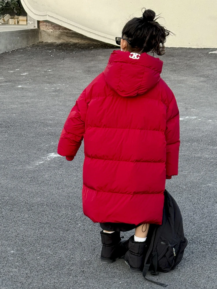 韩国童装儿童羽绒服中长款过膝加厚冬装男童女童宝宝学生洋气外套
