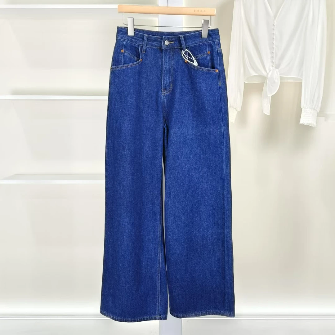 【麦迪尚品02】5061419 时尚阔腿牛仔裤春秋女装品牌折扣