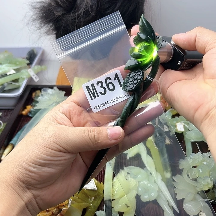 蛇纹石玉发饰合金惜****0