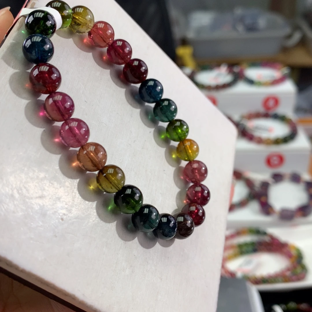 两***牙手链碧玺未镶嵌      8mm。