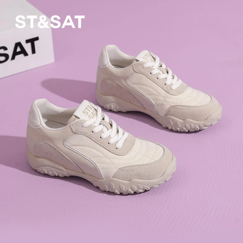 星期六小个子厚底德训鞋女爆款2025新款轻便加绒出游百搭阿甘鞋女