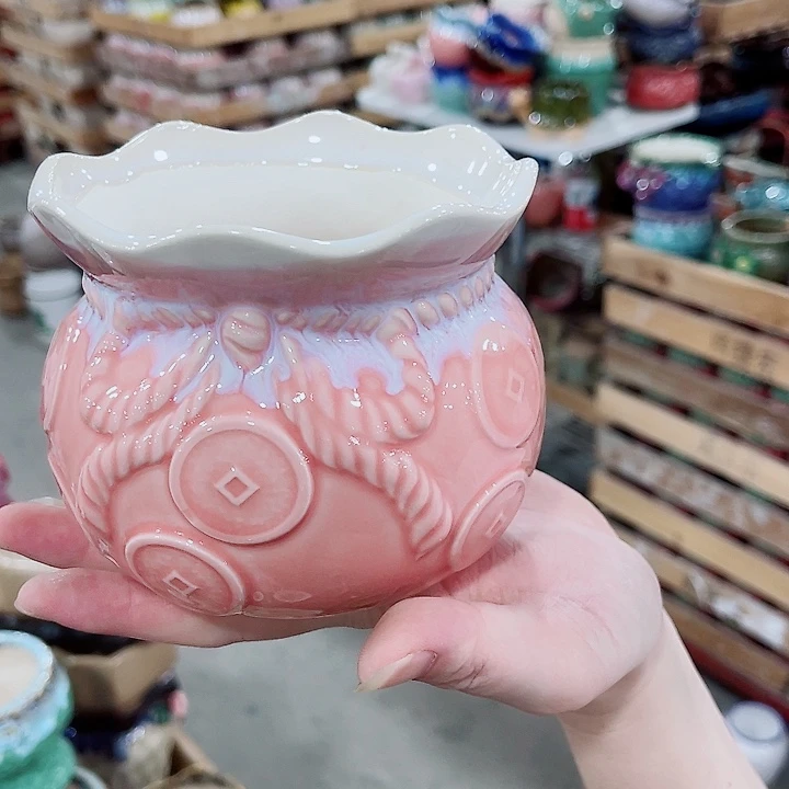 有孔，凑10元包邮陶瓷花盆发货！