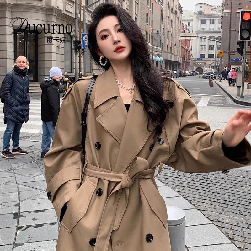 休闲百搭风衣外套女款秋季外套2025新款高级感廓形韩版英伦风大衣