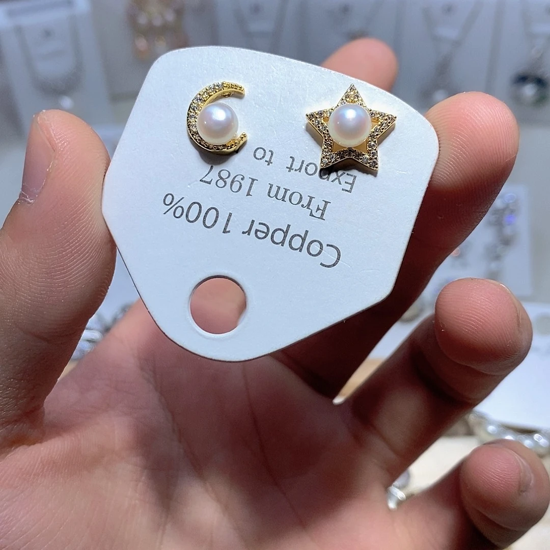 淡水珍珠耳饰银S925镶嵌