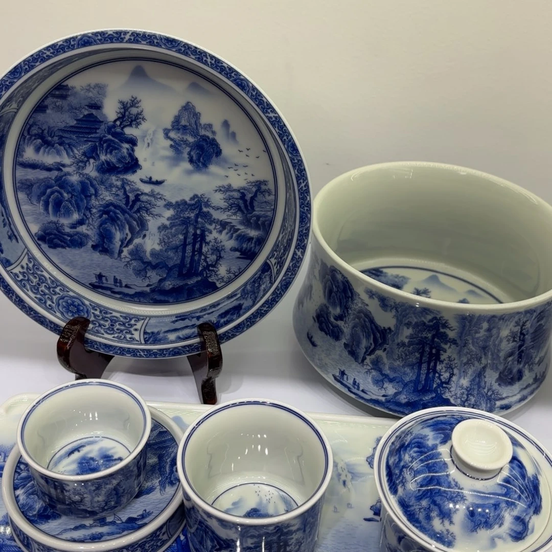 清***月景德镇陶瓷七件套