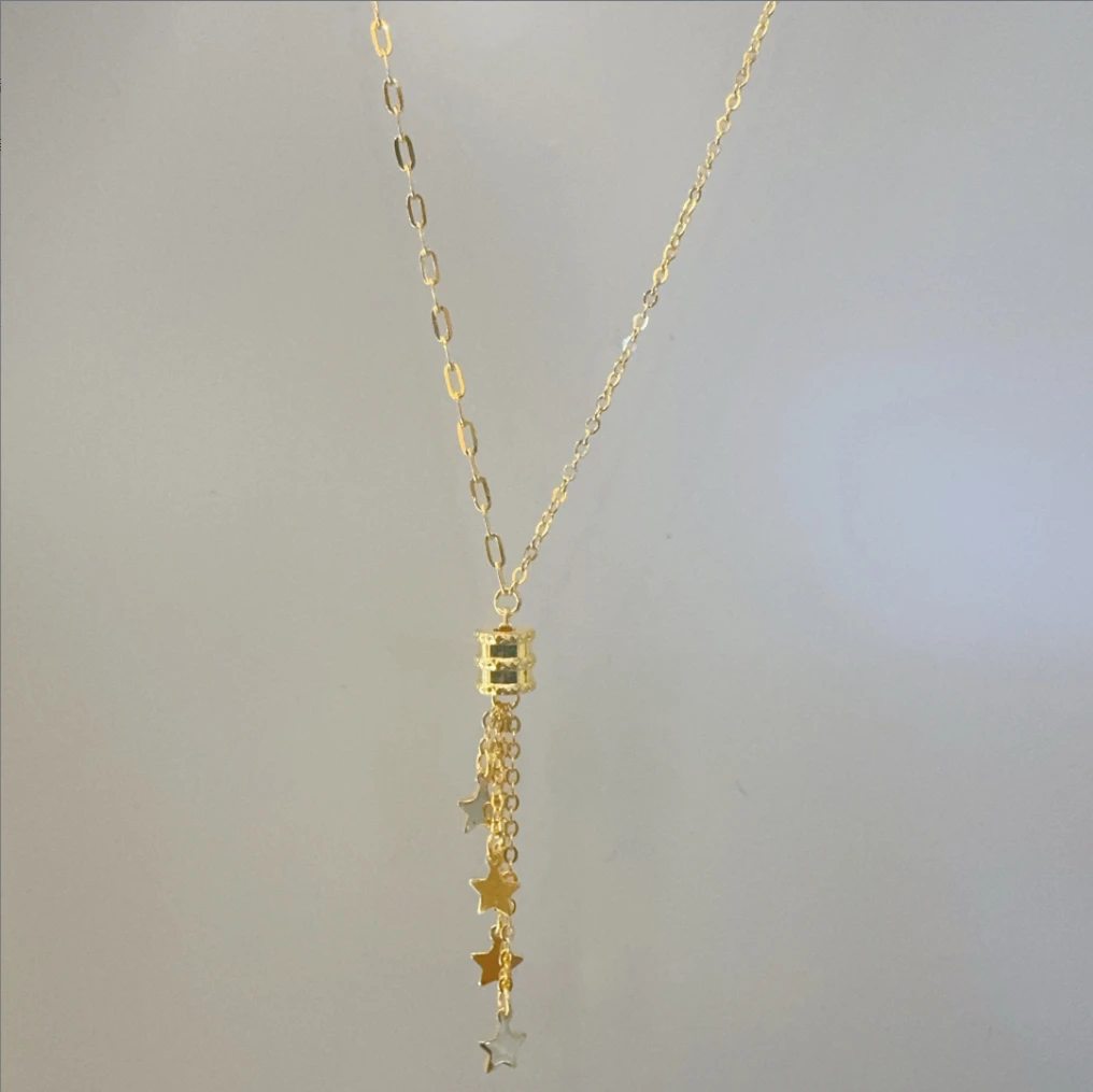 5g工艺足金999ab蛮腰流苏星星套链