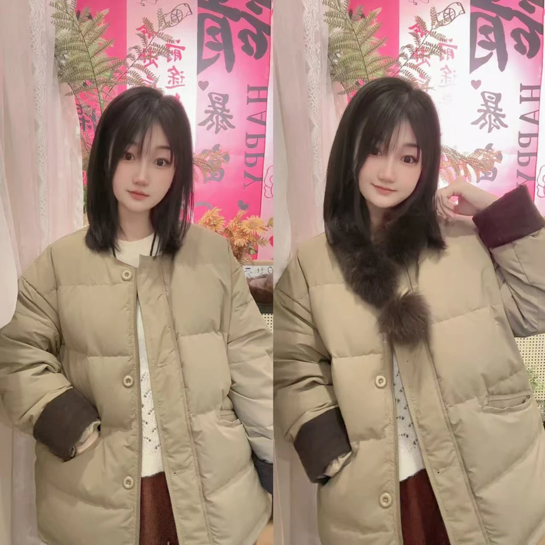 【抹茶奶咖】【90白鸭绒】新款潮牌拍照必备洋气百搭保暖羽绒服要干洗