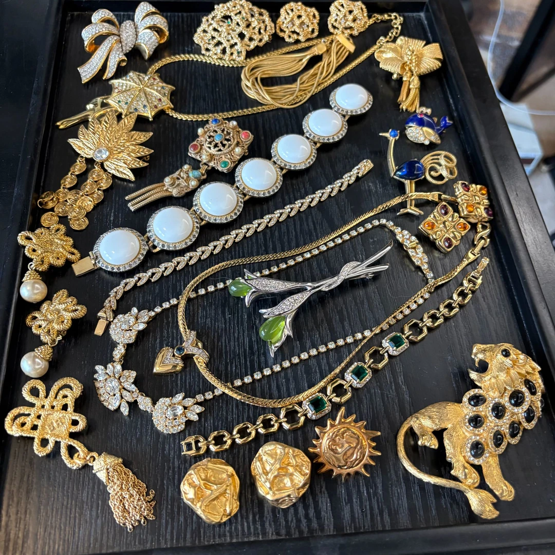 合金琉璃胸针 复古合金中古西洋回流首饰项链胸针耳夹