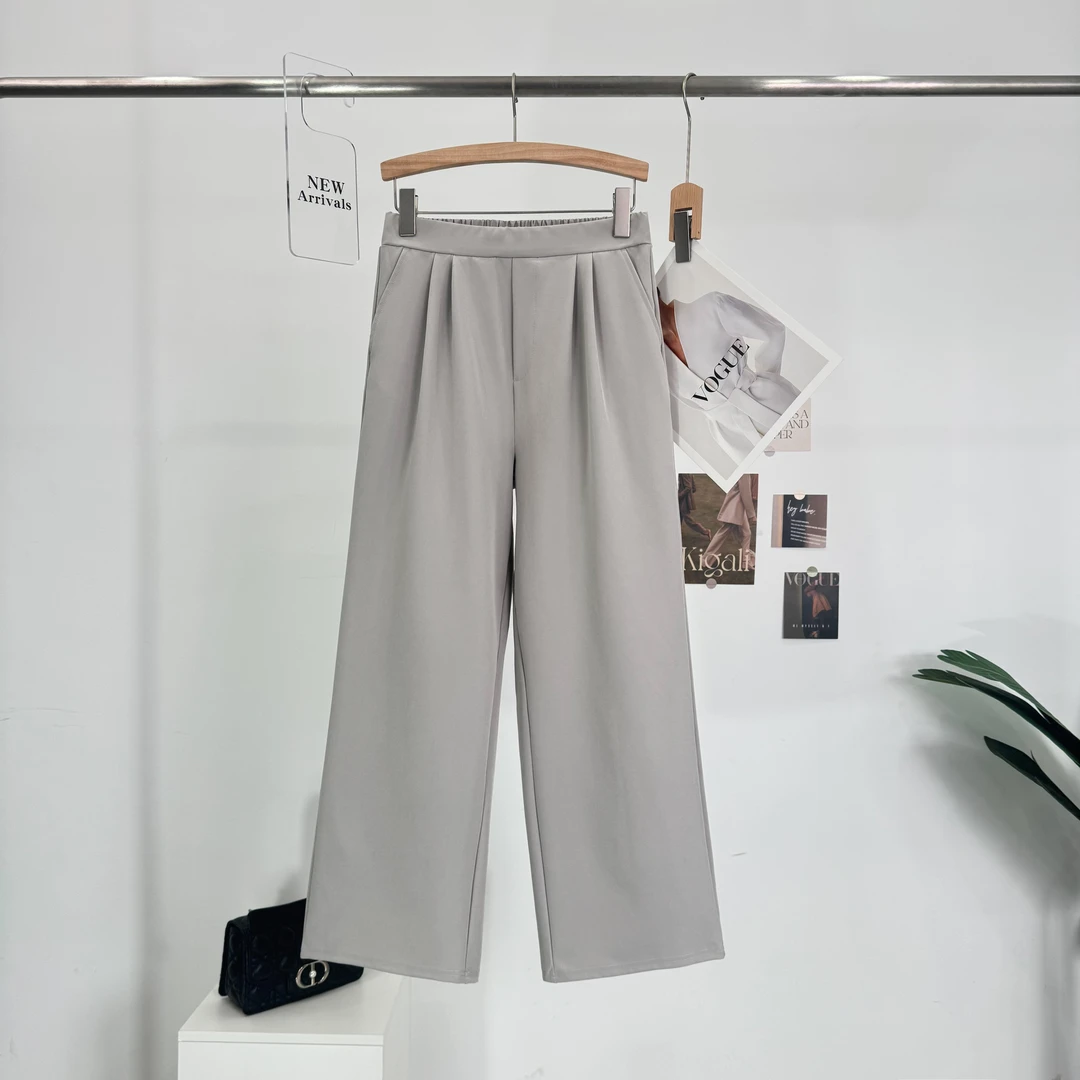 B379女夏季薄款2025新款气质女裤春秋休闲直筒西裤简约大方222Z