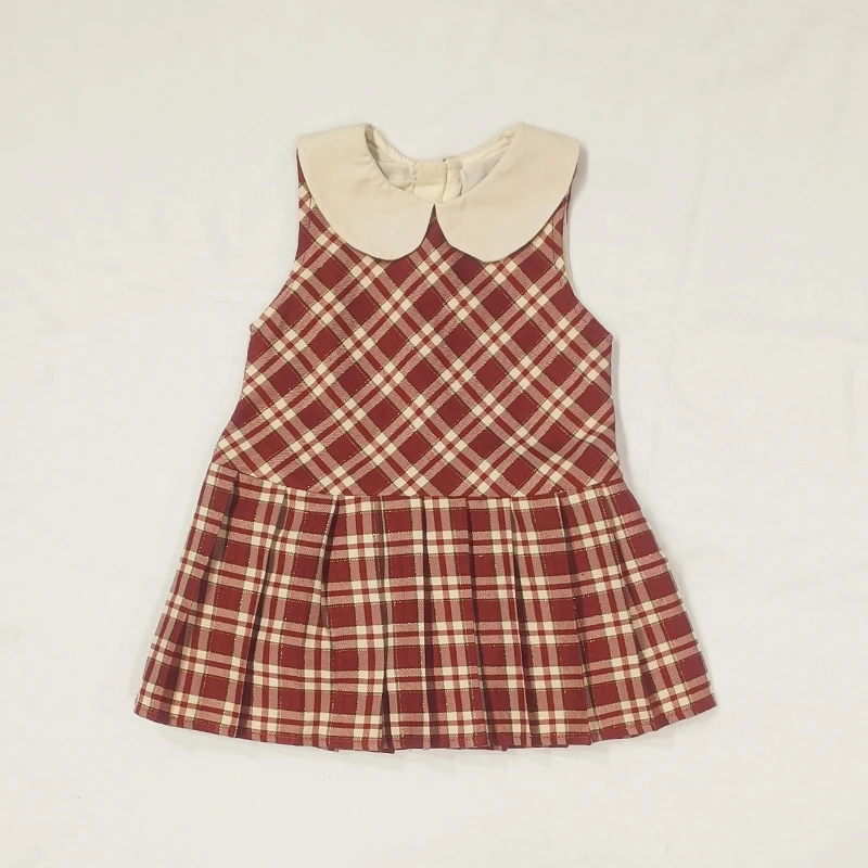 儿童裙子女中小童格子裙X06