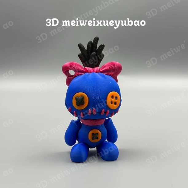 鳕鱼堡3d打印小玩具史迪奇的小金娃娃