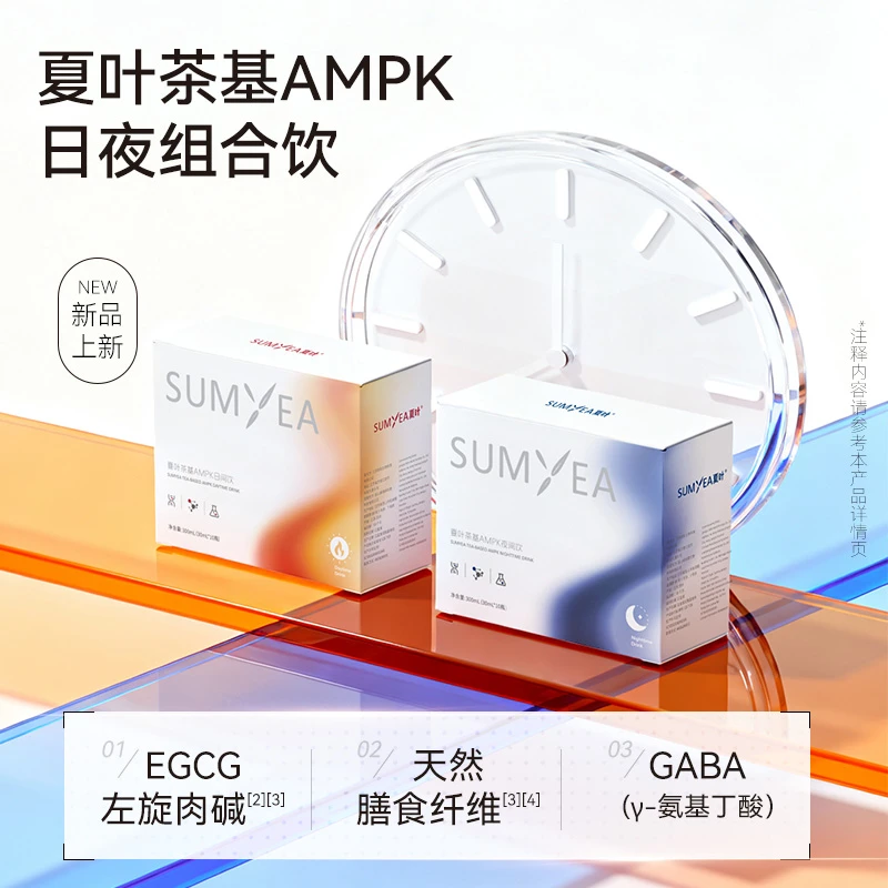 夏叶女团饮茶基日夜AMPK日夜组合装白芸豆左旋肉碱壳寡糖阿拉伯糖