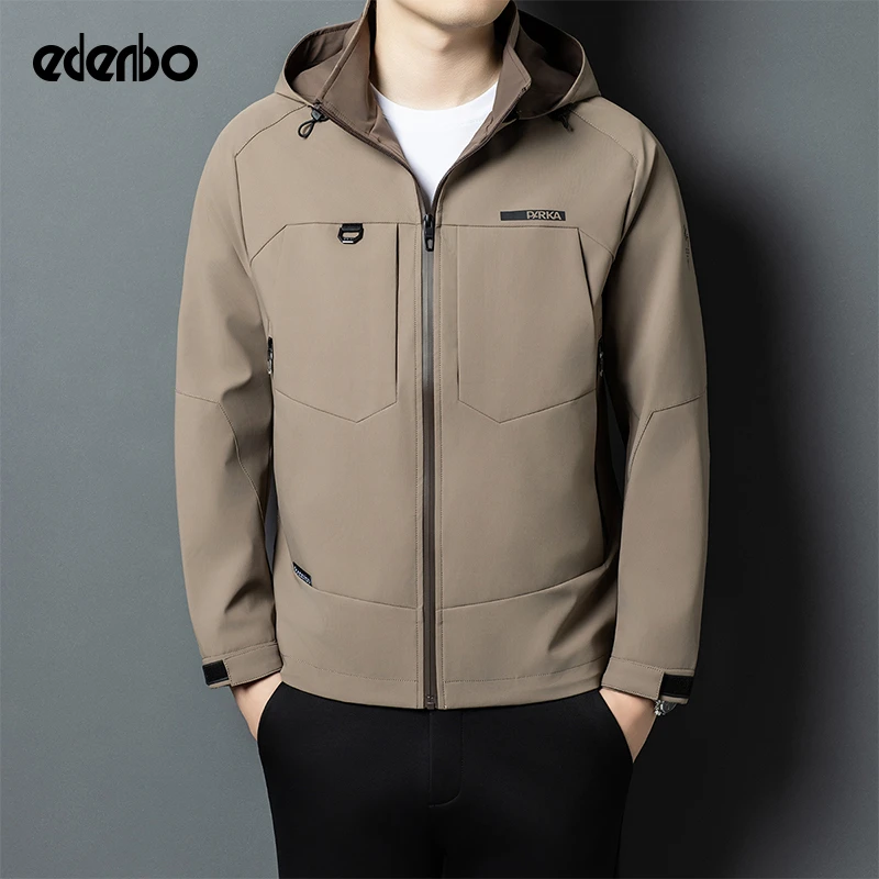 【商场同款】爱登堡夹克男士春秋季复古潮流宽松休闲连帽工装外套男