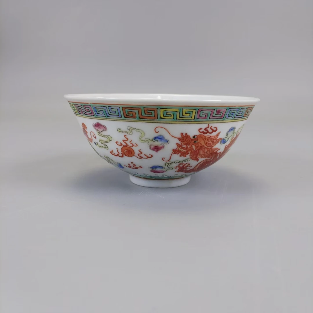 jdz-408016 民国 粉彩龙凤戏珠碗