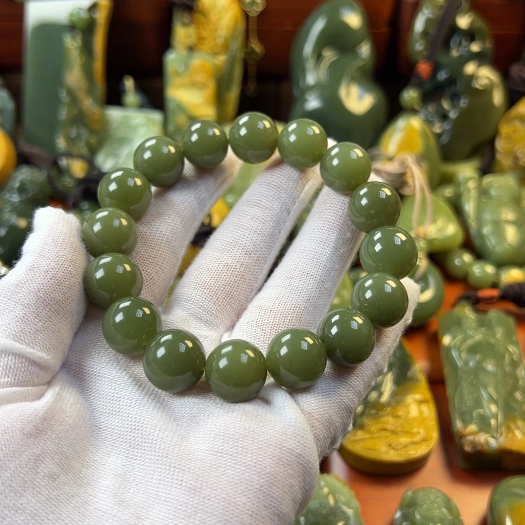岫岩老玉（透闪石质玉）手链未镶嵌