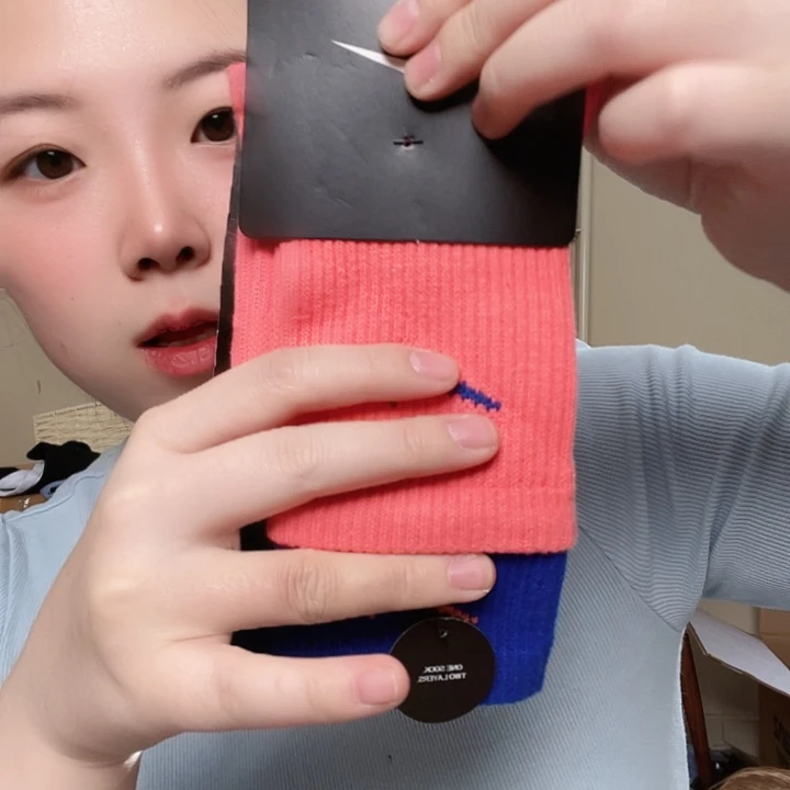 三醋酯纤维一百分红蓝色小腿袜s码数