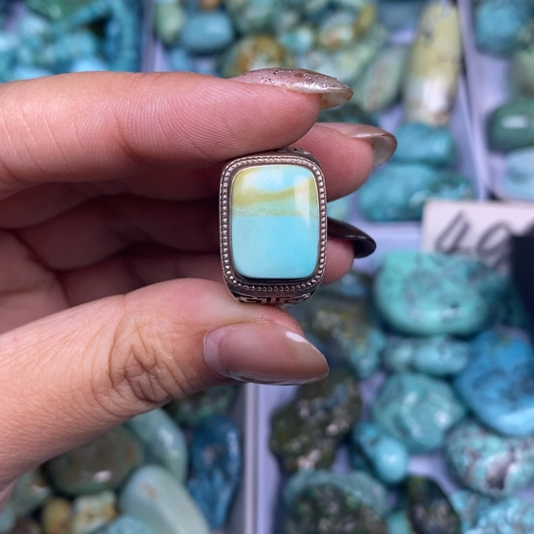 绿松石银S925镶嵌挂件