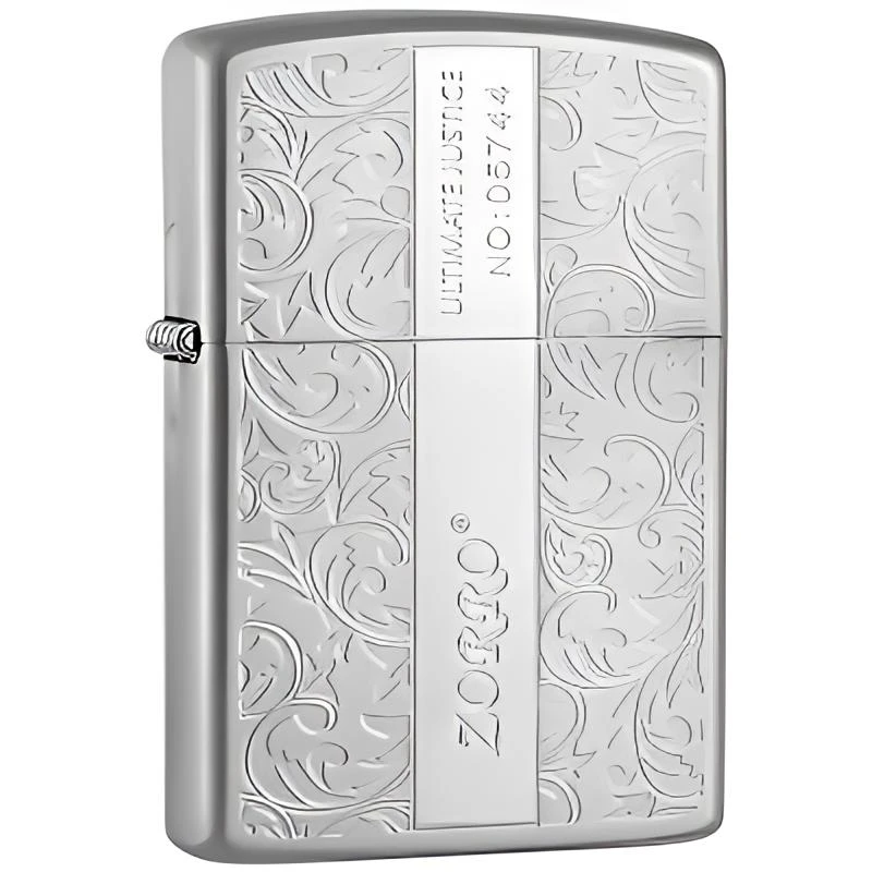 【清】ZORRO/佐罗 限量唐草珍珠铬防风煤油打火机男士礼物 B0421