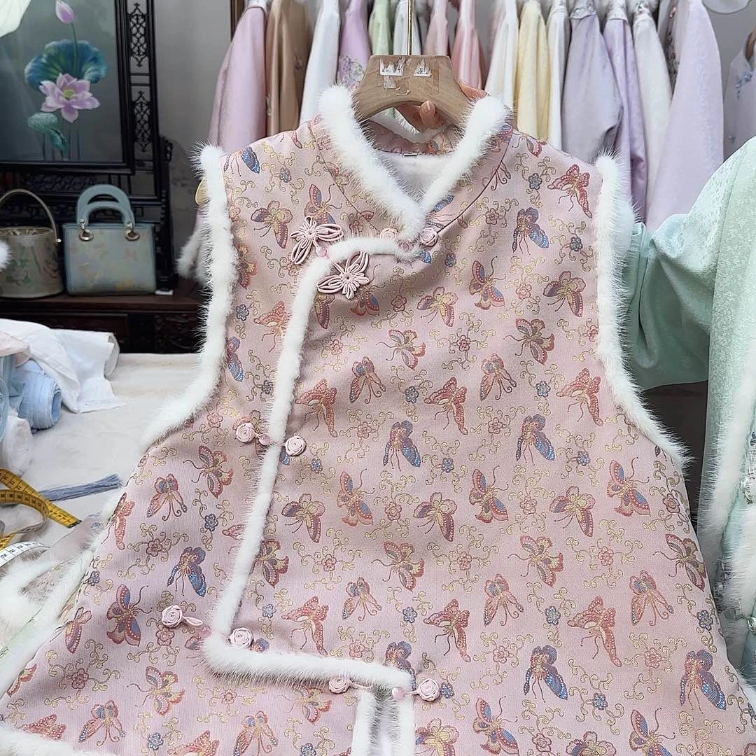 刺绣18宋锦棉马甲宋锦