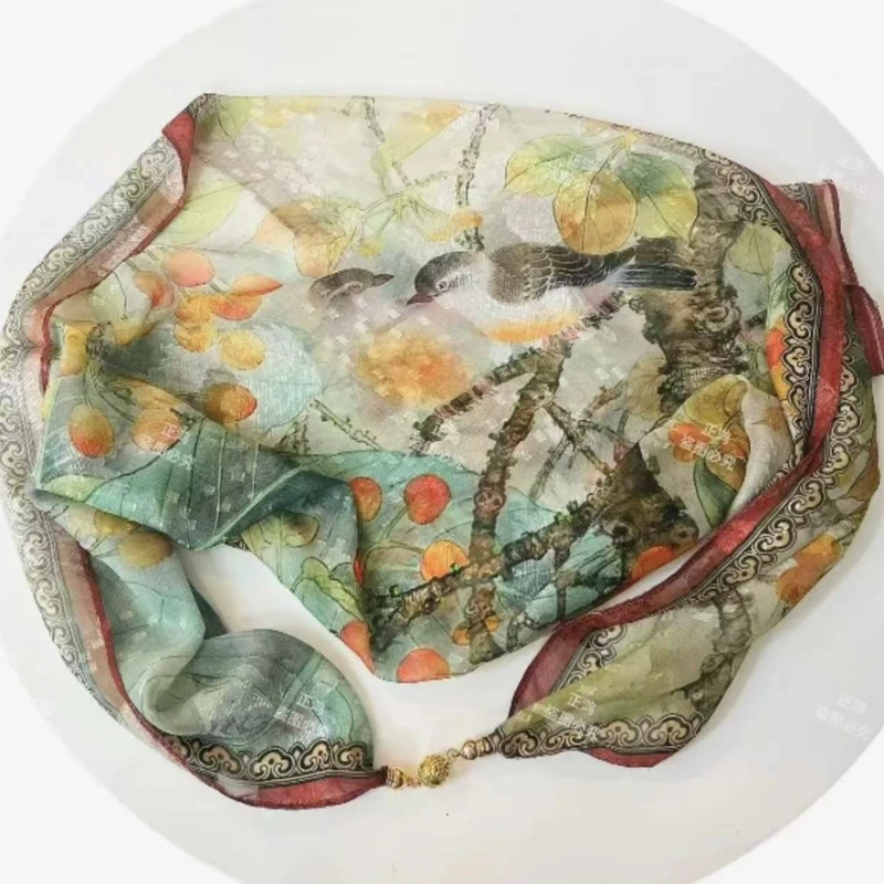 【好柿】A70*70香云剪花透气高端经典时尚气质方巾