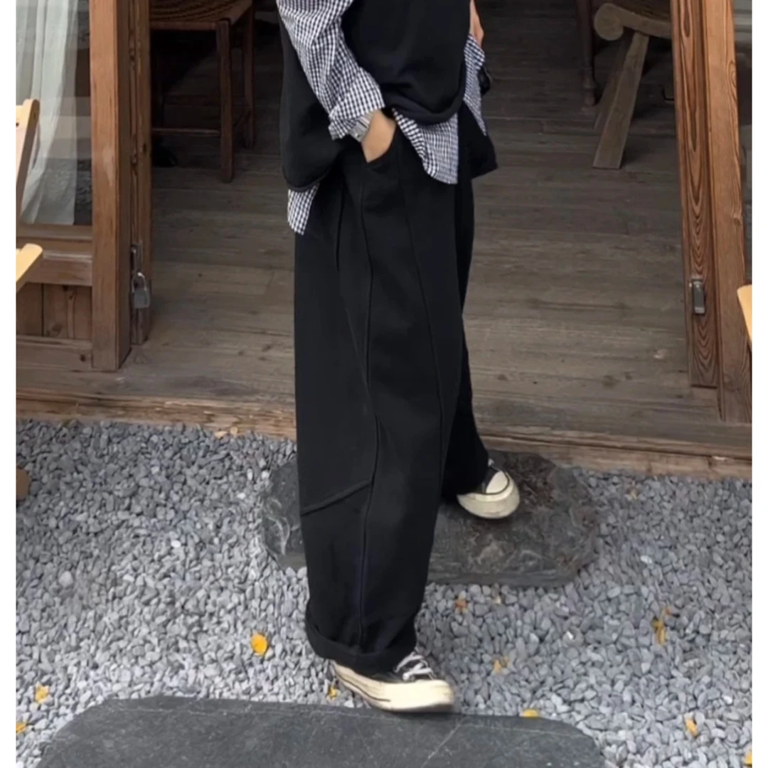 【卷卷边丨卫裤】春秋百搭松紧腰卫衣阔腿裤