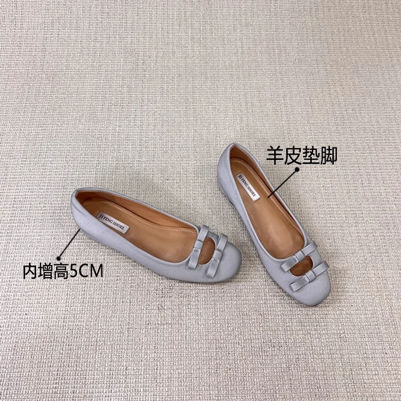 手工羊皮法式蝴蝶结平底鞋女2025年新款百搭设计感不累脚软底单鞋