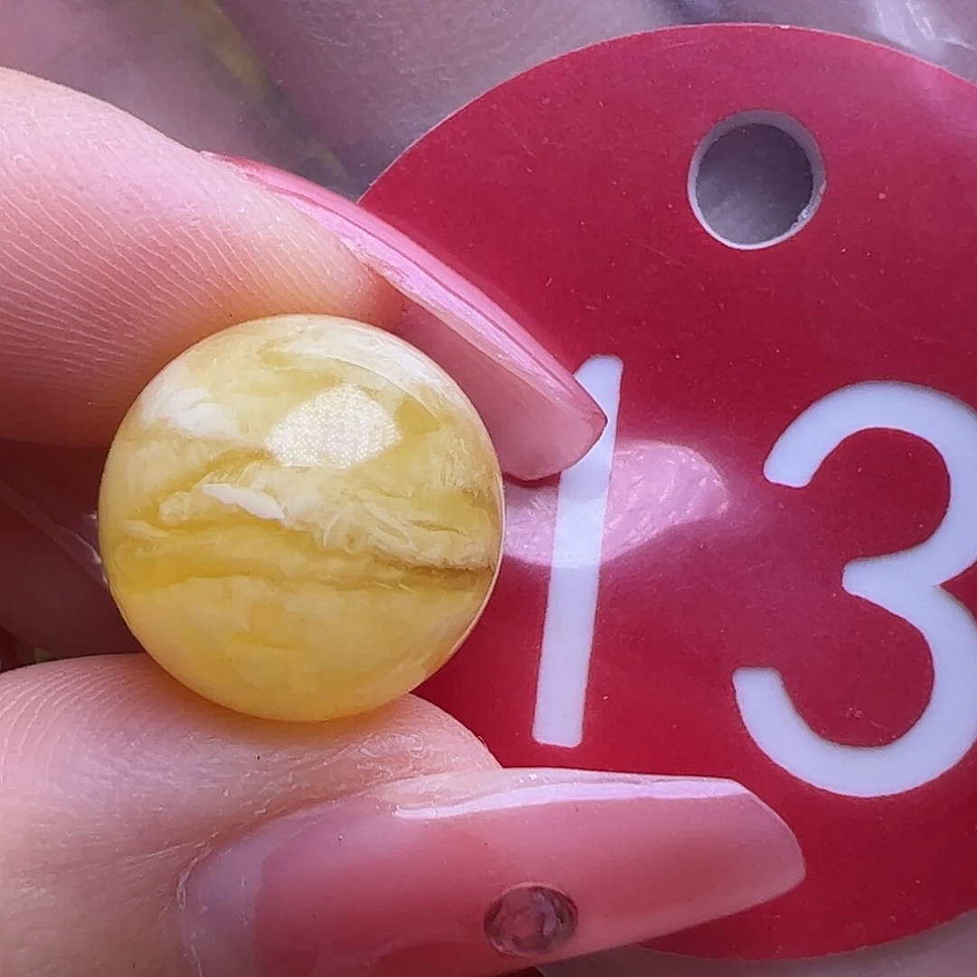 蜜蜡未镶嵌珠宝奇石微瑕13mm圆珠