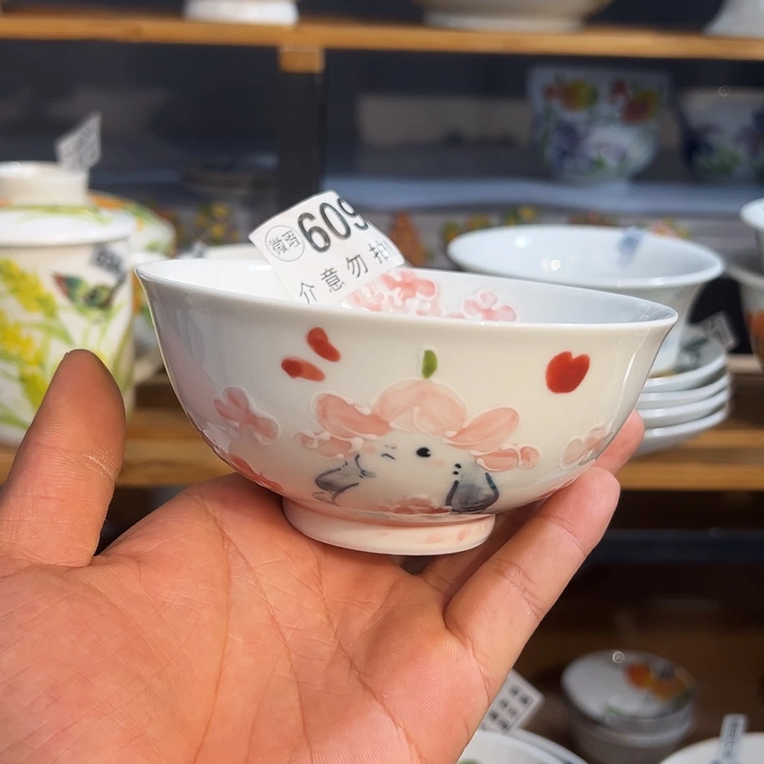 陶瓷景德镇手绘陶瓷5寸花口碗