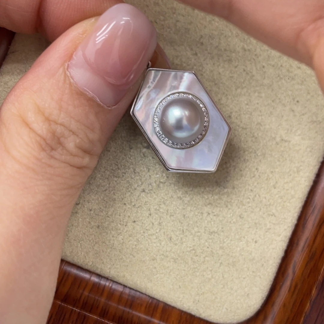 海水珍珠颈饰银S925镶嵌