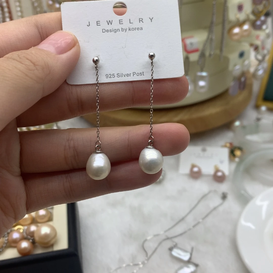 耳饰淡水珍珠银S925镶嵌