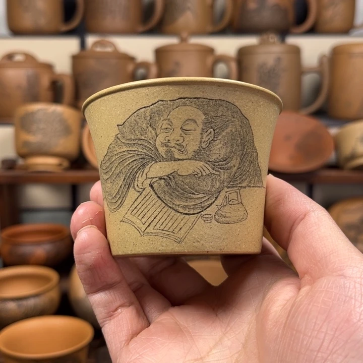 紫砂杯子福利人物主人杯（低于180无锦盒）