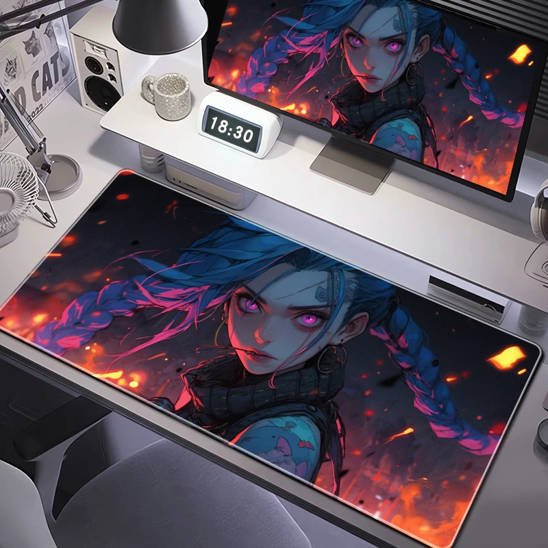 动漫电竞鼠标垫超大号男生书桌办公工位桌面垫键盘垫顺滑加厚锁边
