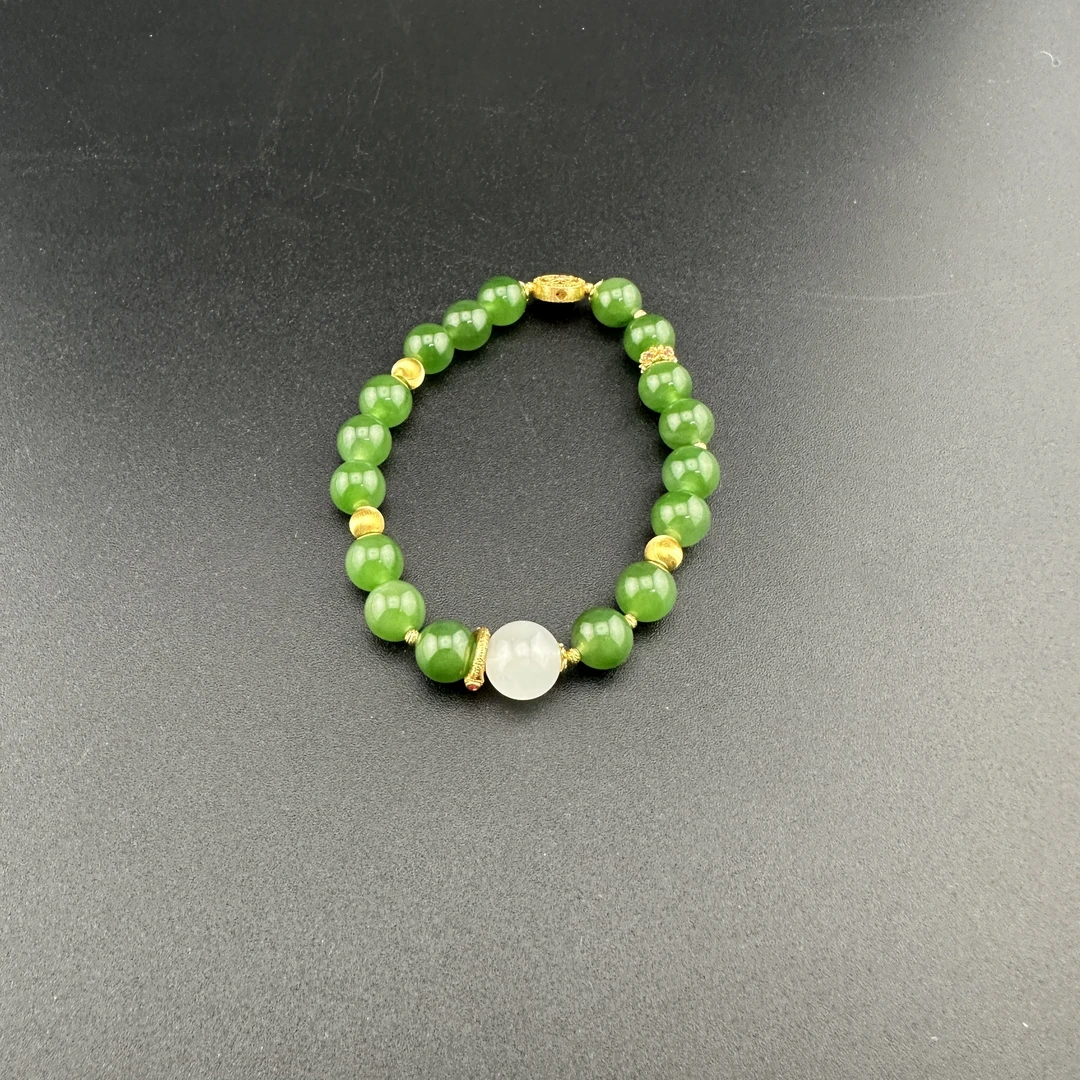 BY1104FYBJ标019 北玉精选 和田玉手串 多样性发货