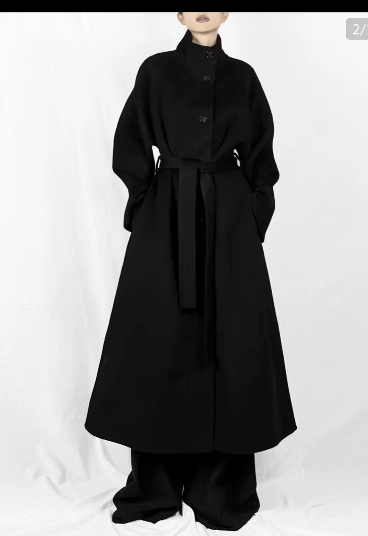 2025新款韩版百搭时尚网红气质宽松羊毛大衣