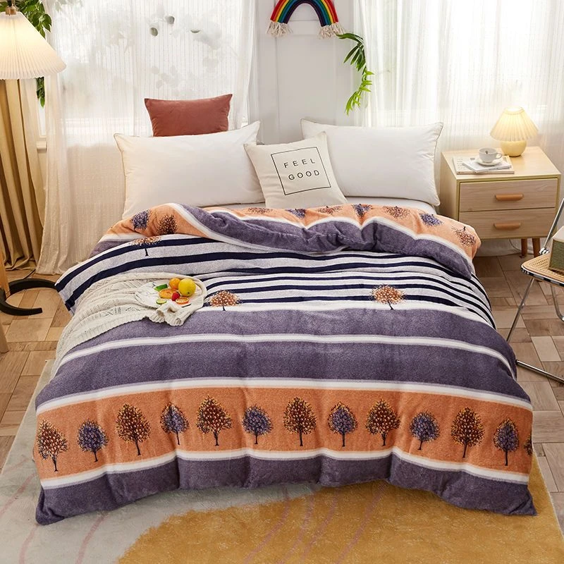 许愿树牛奶绒大被套法兰