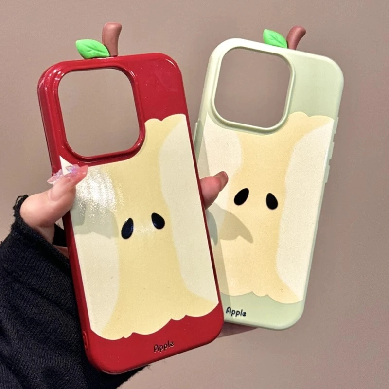 立体红苹果核适用苹果16promax手机壳iPhone保护壳华为mate60/P70