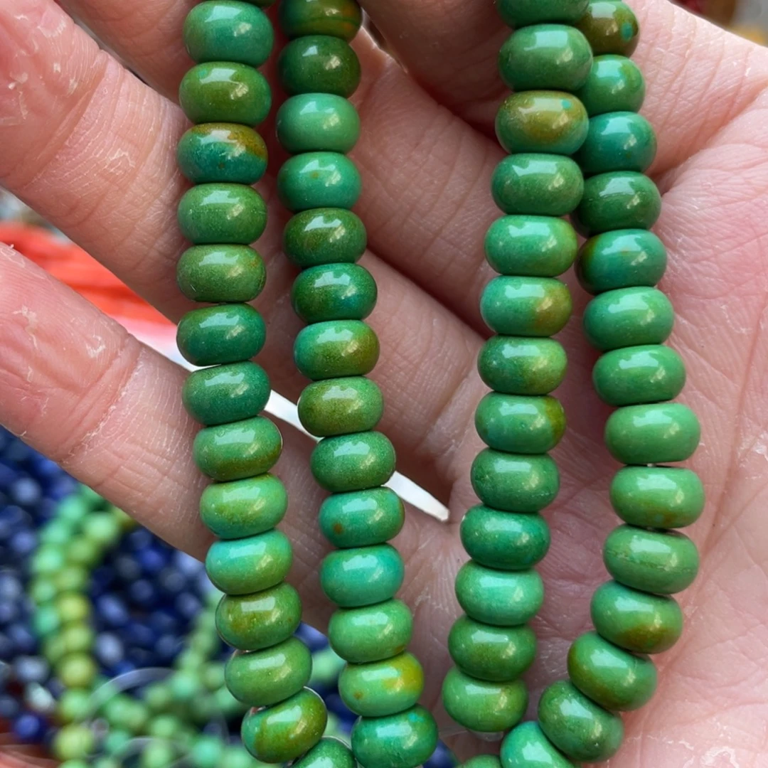 玛瑙/玉髓未镶嵌珠宝半成品绿松石1条算盘卡8