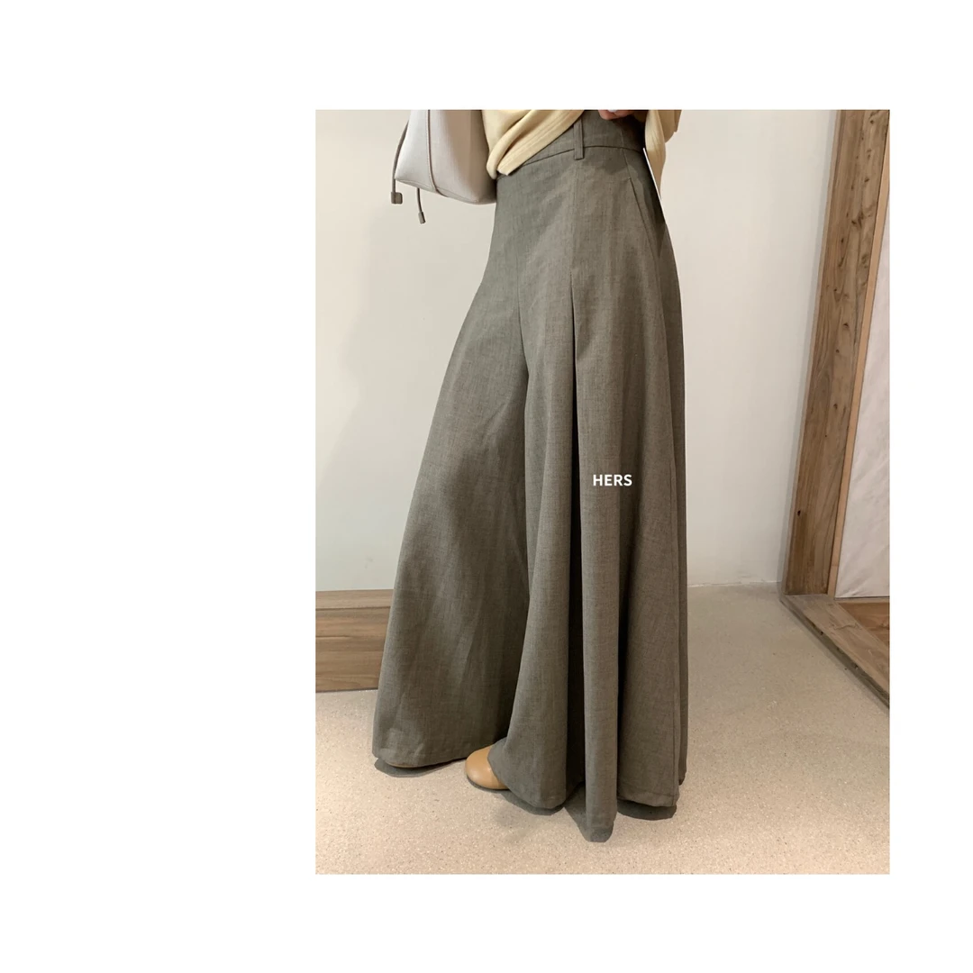 【温婉如初】设计感多褶皱阔腿裤显瘦梨形身材冲