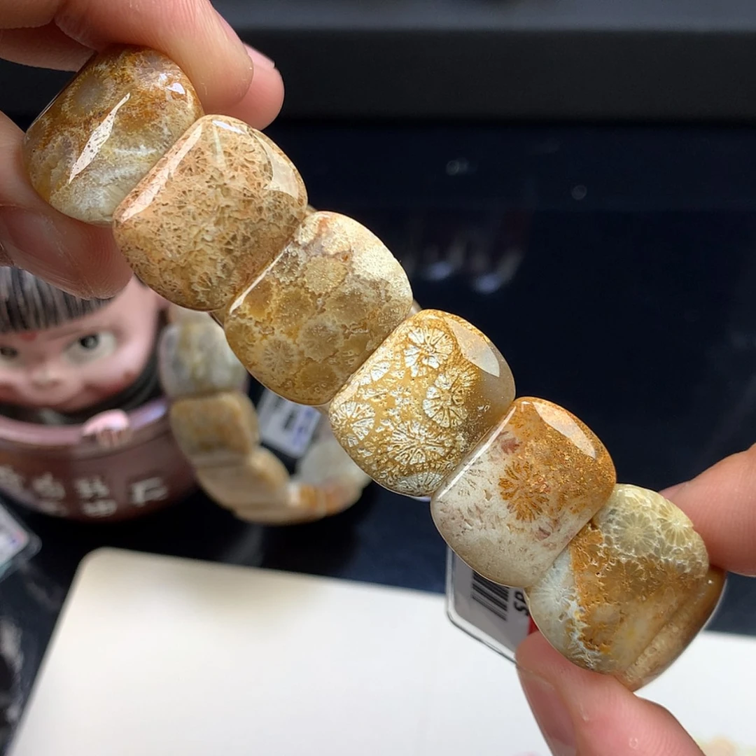 【闪购商品】颈饰未镶嵌硅化珊瑚（珊瑚玉）8号大花+柠檬