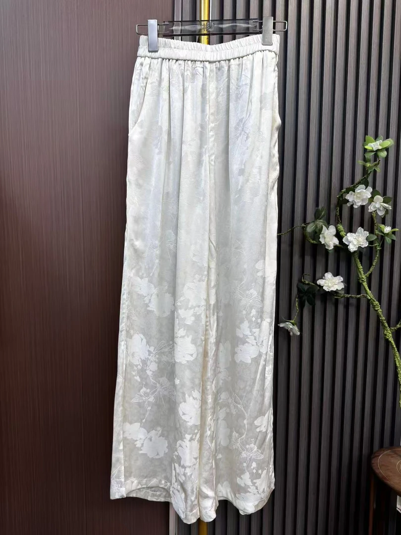 【牵绊】新中式国风高腰直筒窄版阔腿女士长裤